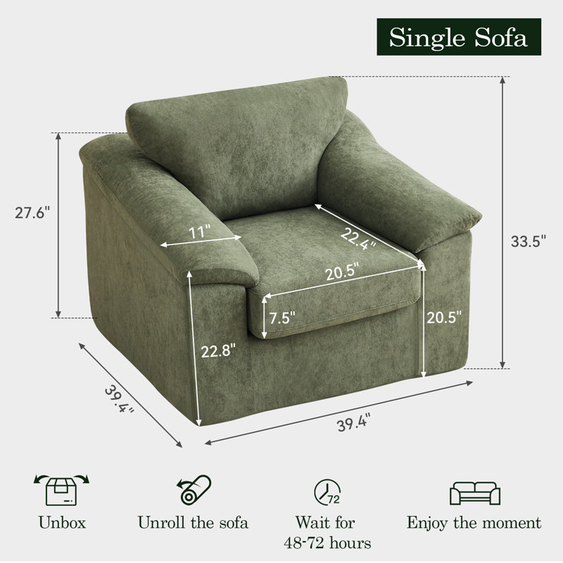 Compression Sofa with 7.5" Thick Seat
