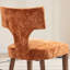Ensemble de 2 chaises de salle à manger de style Mid-Century rembourrées en tissu chenille-505495894