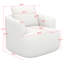 Fauteuil demi-tonneau pivotant 38,2 po, fauteuil d'appoint pivotant à 360 °, accoudoirs ergonomiques et coussin décoratif confortable-1525375822