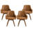 Advika 4.3" Thick Sponge Cushioned Seat, Mid-Century Modern Swivel Dining Chair, 360° Rotating Upholstered Armchair With PU Leather, Beech Wood Legs, Ergonomic High Back & Armrests, Comfortable Accent Chair-1539846308-1539846309