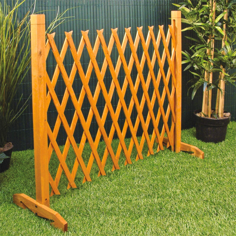 Shaquille Wood Fence Panels, Dark Brown