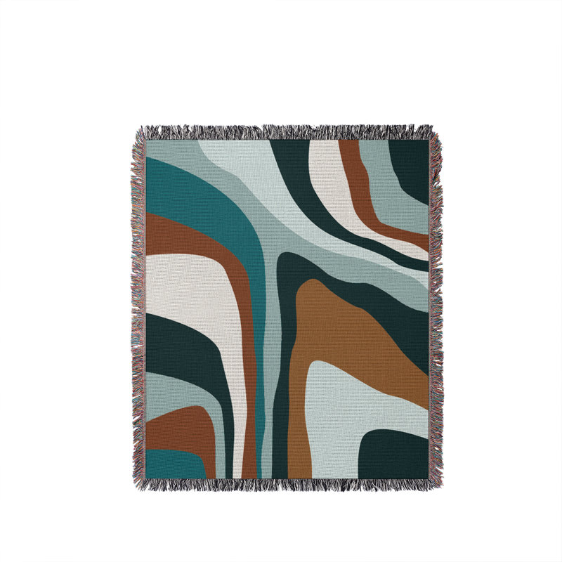 Jeté en coton Clegg, Turquoise, 50 x 70