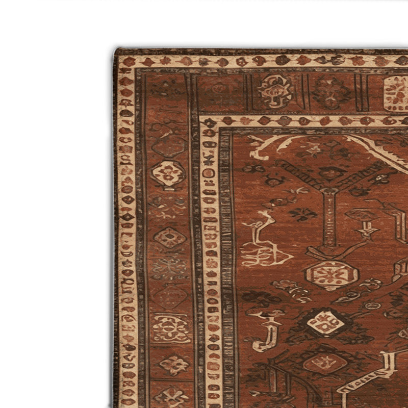 Tapis turc intérieur et extérieur brun, Rectangulaire 2 pi x 3 pi
