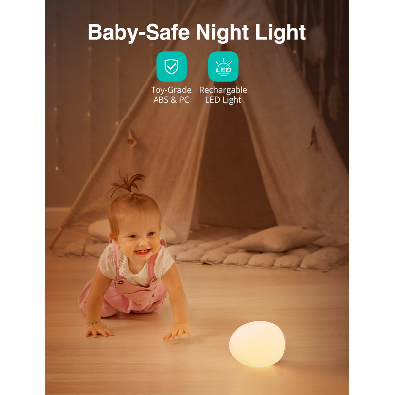 Egg-shaped Rechargeable LED Night Light with Timer