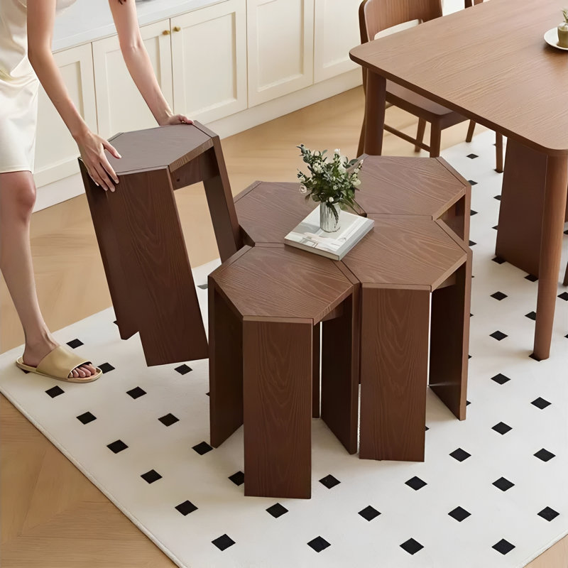 Household Stackable Low Stool, Sturdy And Durable Dining Table, Spare Dining Stool, Living Room, Thick Stool, Stackable Stool