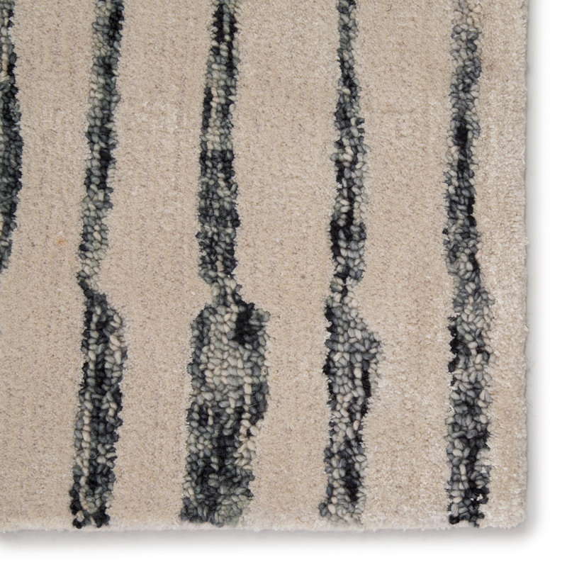 Tapis noir touffeté à la main à motif géométrique Jaipur Living, Rectangle 8 pi x 10 pi