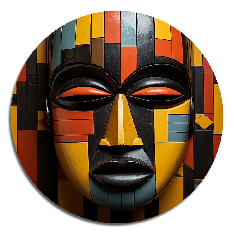Masque tribal africain Kente II, H 23 po x l 23 po