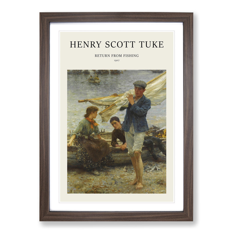 Returning by Henry Scott Tuke - Picture Frame Graphic Art, 65cm H x 48cm W x 2cm D