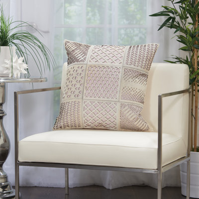 Patchwork Leather/Suede Throw Pillow