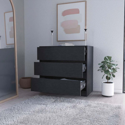 Commode 3 tiroirs noire