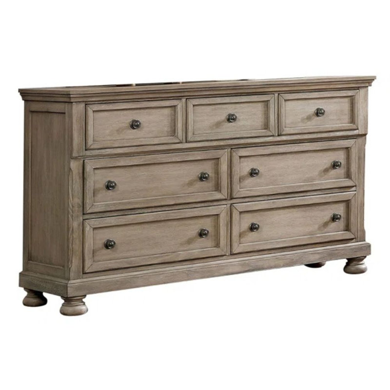 7 tiroirs 65,5 po Commode grise