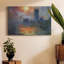 Les maisons du Parlement, coucher de soleil par Monet-Gallery, toile tendue-1966830882