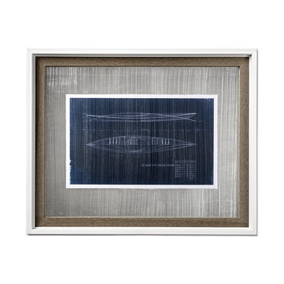 «Kayak Blueprint» par Dayna a, reproduction d'art encadrée texturée matte sous verre