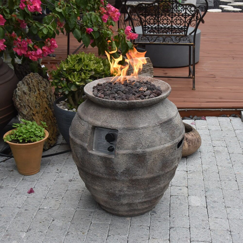 Broadwater Round Concrete Propane Smokeless Fire Column