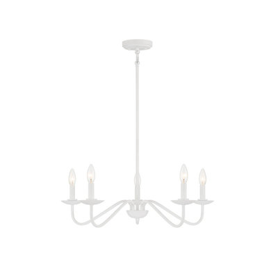 Lustre 5 lumières Meridian en blanc bisque