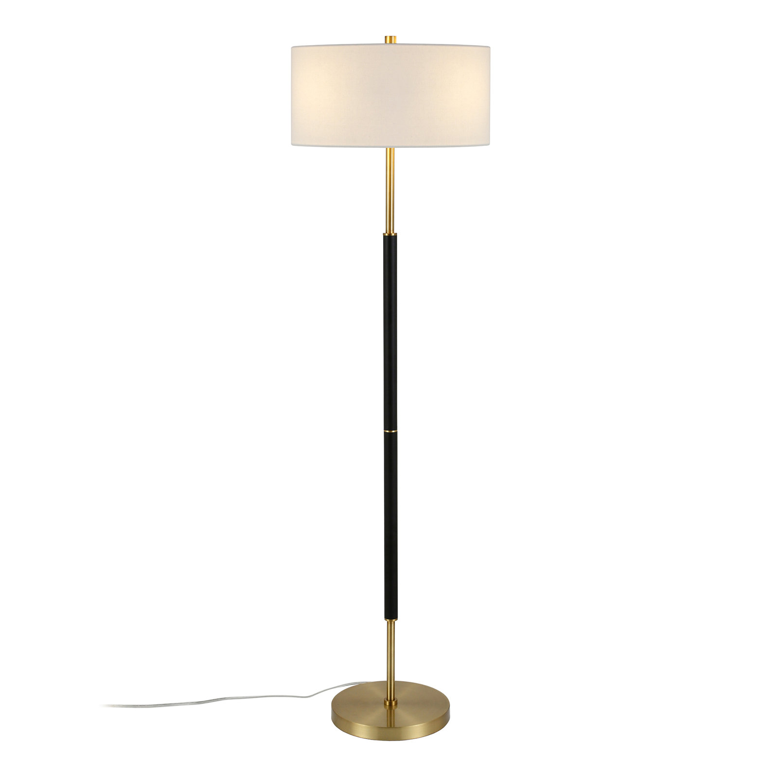 Olie 61" Floor Lamp, Matte Black/Brass