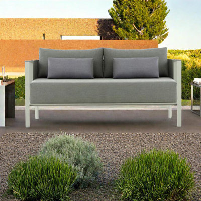 Causeuse d'extérieur en acier inoxydable 29,53 po avec coussins Sunbrella® Mythili