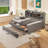 Wooden Captain Bed With Built-In Bookshelves,Three Storage Drawers And Trundle-1933227926-1933227921