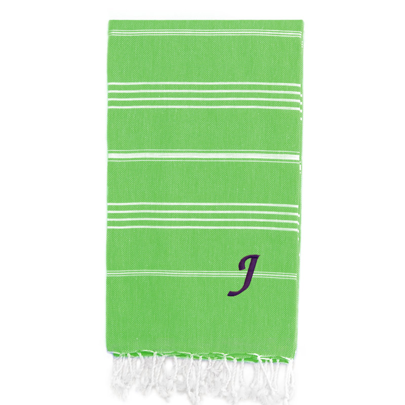 Pestemal Turkish Cotton Beach Towel, Dark Grey/White, J