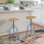 Tabouret pivotant en bois massif Jomarion