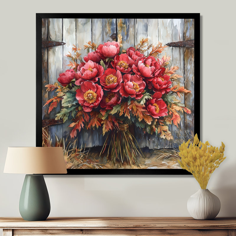 Kohut - Floral Wall Art, Single Picture Framed Print, Black, 16" H x 16" W