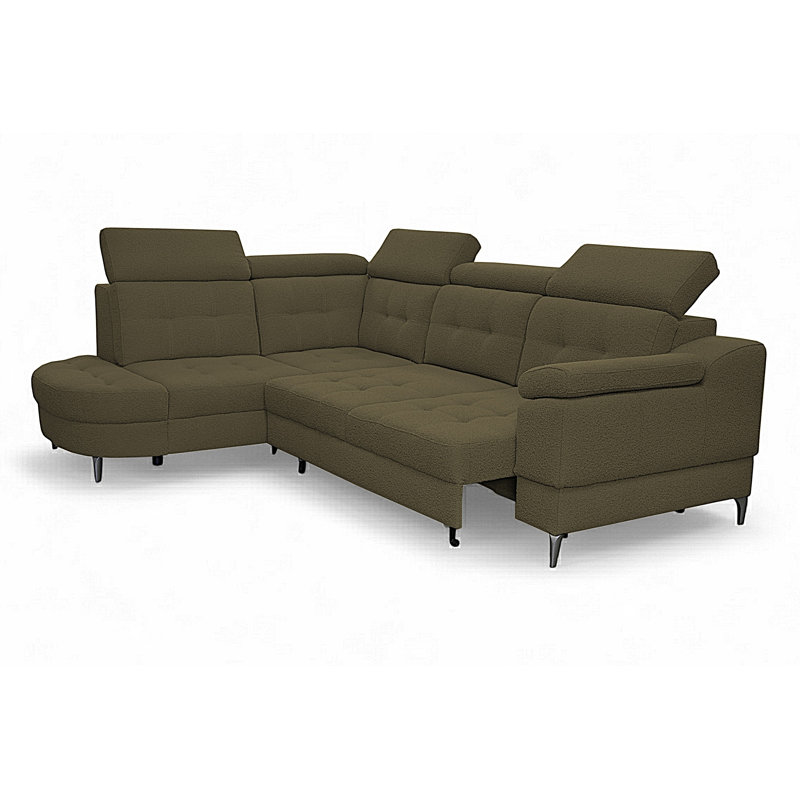 5 Seater Corner Sectional, Left Hand Facing, Green