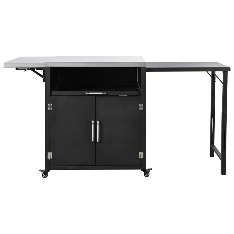 Armoire d'extérieur polyvalente avec surfaces de travail pliables et extensibles