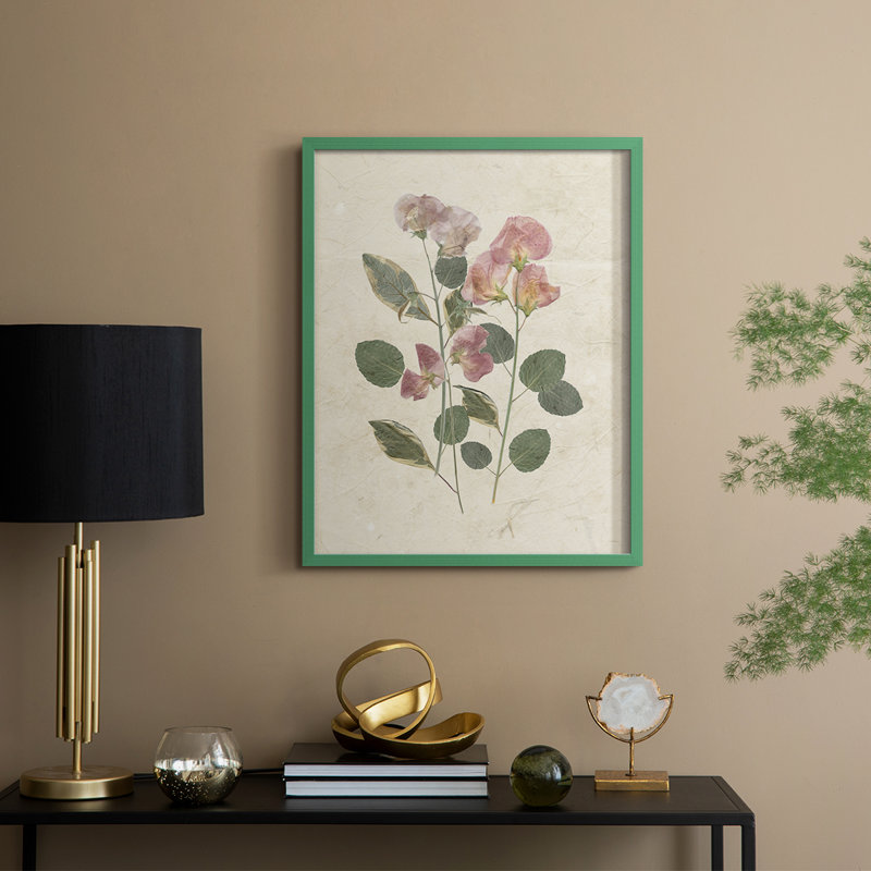 Pressed Arrangement II, reproduction encadrée - bois massif, H 21 po x l 17 po, Vert