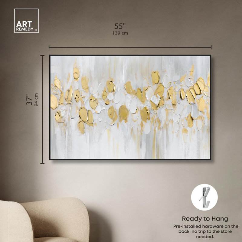 Art Remedy, toile glamour élégante, simplicité éclatante, H 37 po x l 55 po, Cadre flottant noir