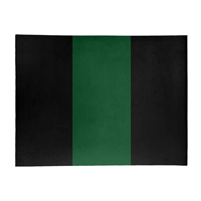 Tapis noir/vert rayé, Rectangle 9 pi x 12 pi