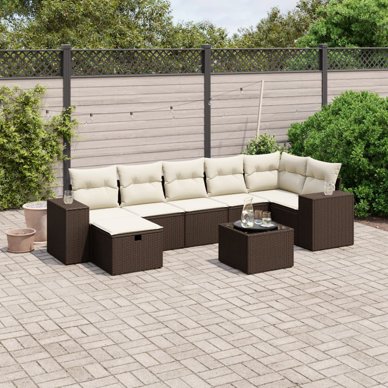 Vidaxl Garden Sofa Set Brown