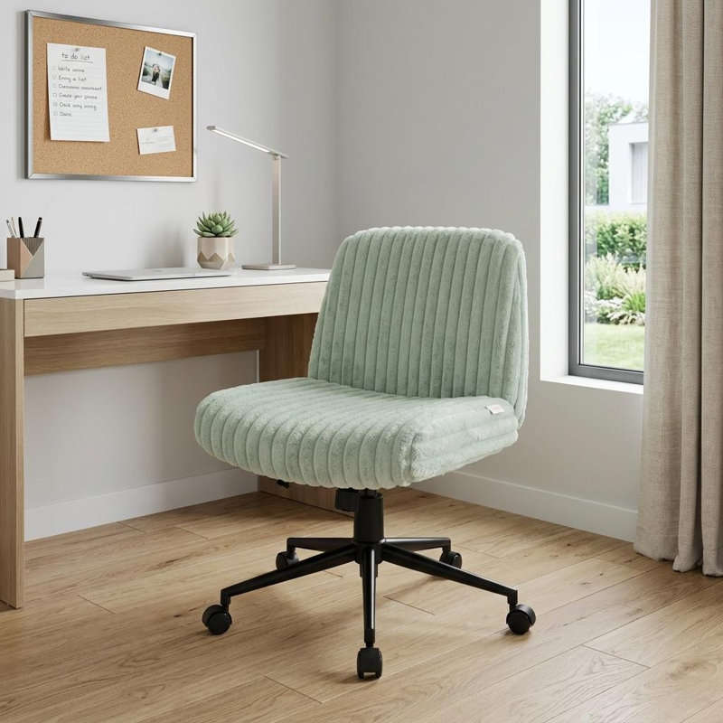 Fauteuil de jeu pivotant en fausse fourrure vert et noir