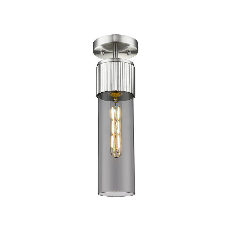 Plafonnier encastré 12 lumières Bolivar, Nickel satiné, H 15,25 po x l 4 po x P 4 po, Plaqué couleur fumée