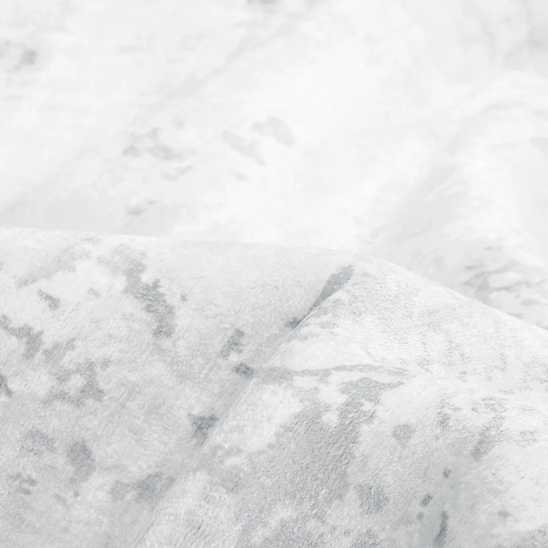 Milo Hand Knotted Area Rug in Gray, Rectangle 5' x 8'