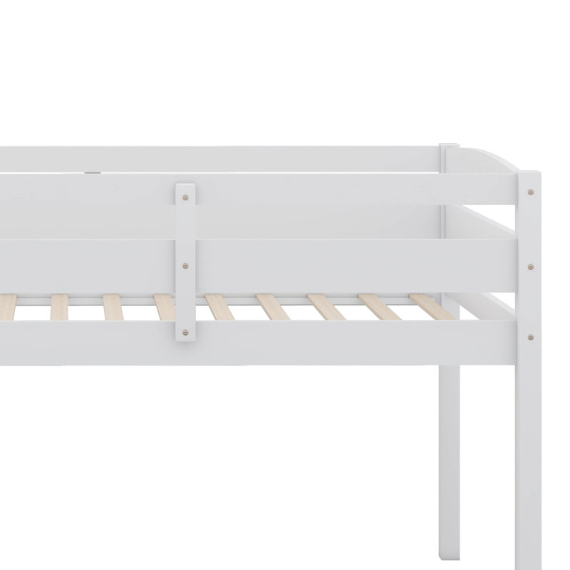 Lit mezzanine en bois Cozy Short, Blanc