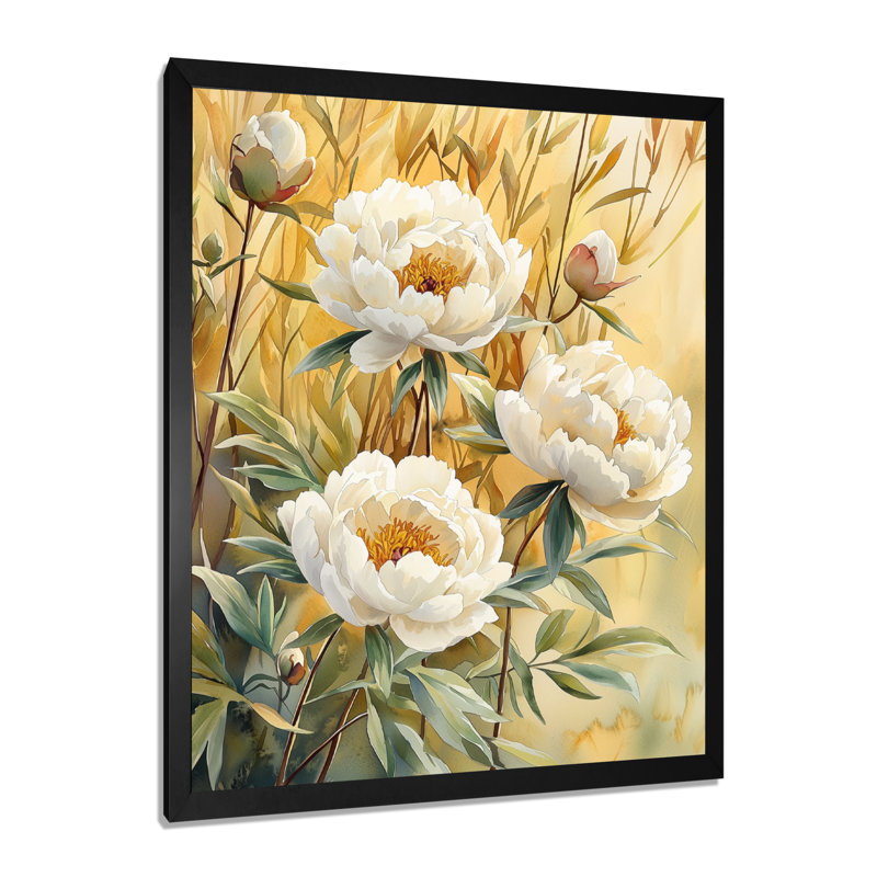 Haughton - Art mural sur toile à motif floral, H 32 po x l 24 po, Noir, noir, noir, noir