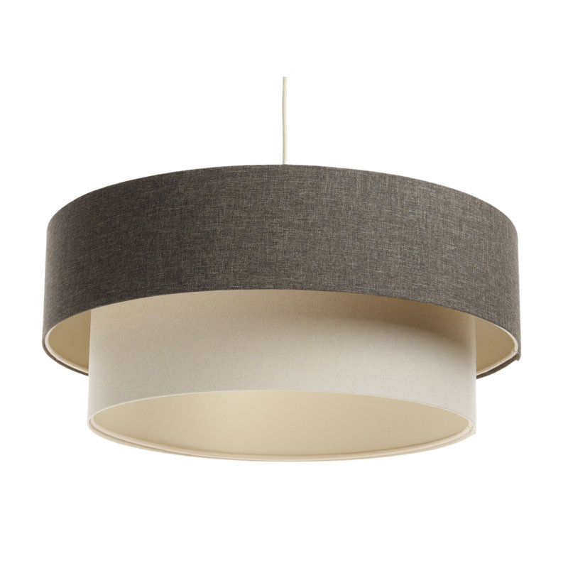 Zygi 1 - Light Cream Drum Pendant, Brown/Beige