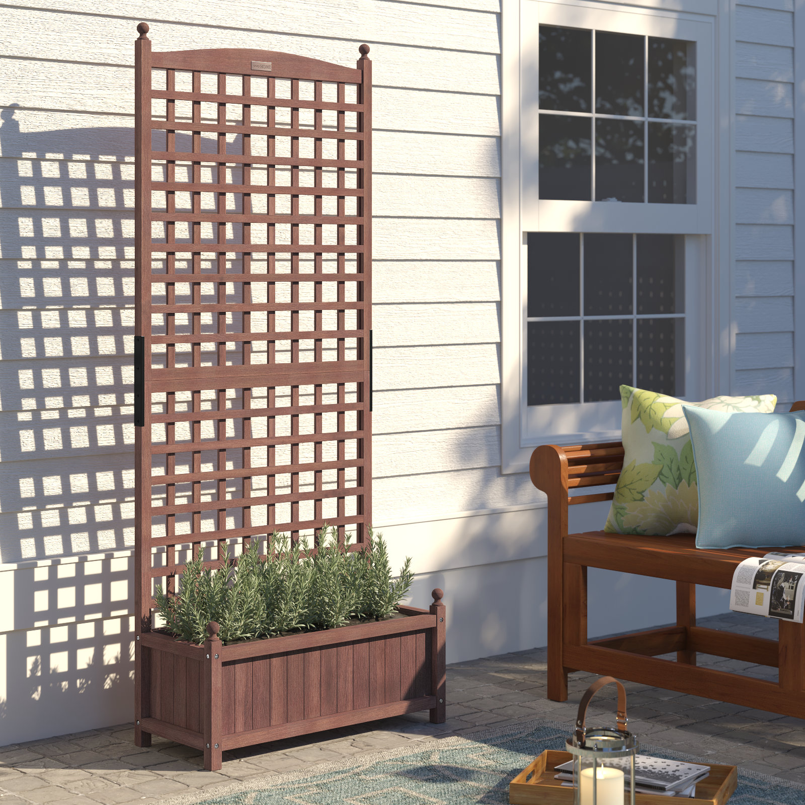Freeport Park® Howes Wood Planter Box with Trellis & Reviews Wayfair