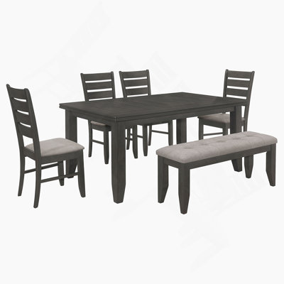 Grey And Dark Grey 5-Piece Rectangular Dining Set