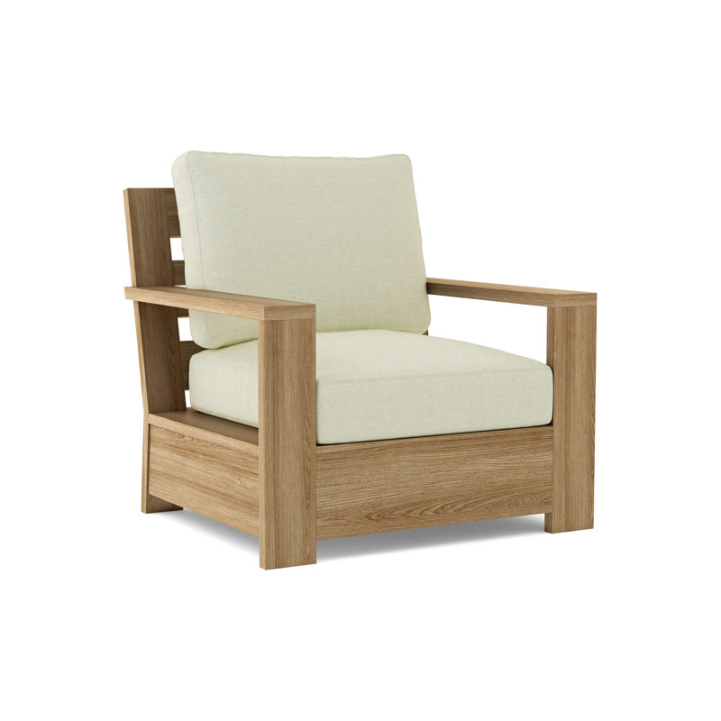 Madera Outdoor Teak Lounge Chair, Canvas Natural Sunbrella® Canvas