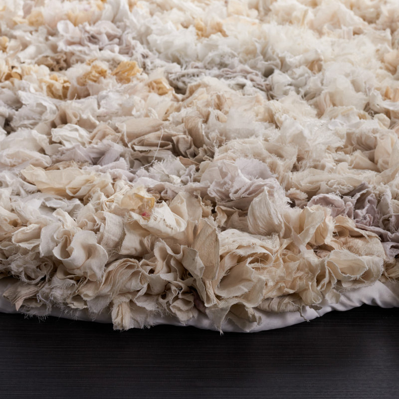 Tapis crème tissé à la main Adalbern, Rond 6 pi