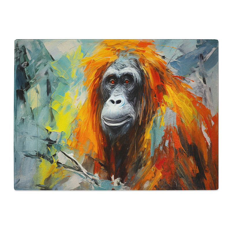 Orangutan Abstract  Glass Chopping Board