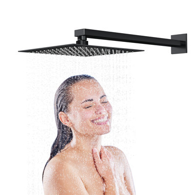 Pommeau de douche carrée effet pluie 30,5 x 30,5 x 6,3 cm, acier inoxydable monobloc chromé