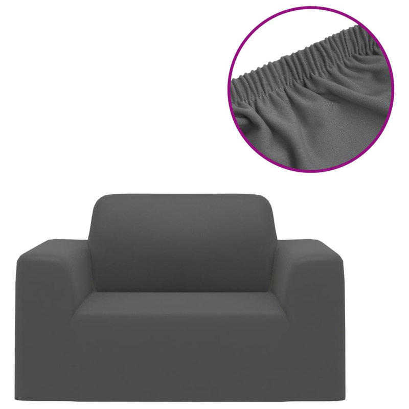 Box Cushion Armchair Slipcover, Anthracite
