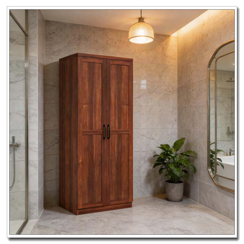Armoire de cuisine avec sangle de sécurité anti-basculement, Noyer