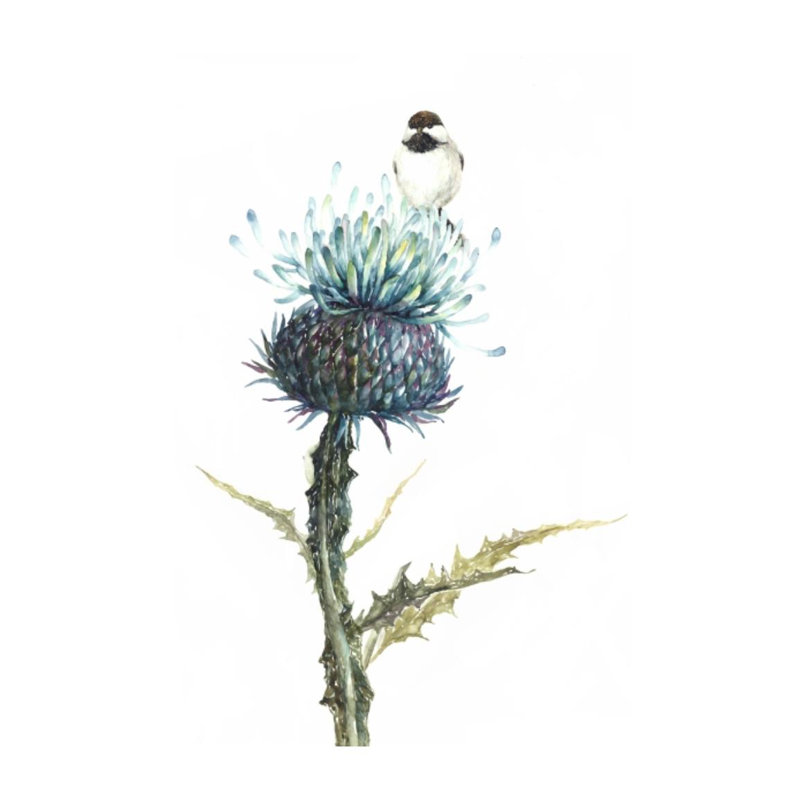 «Natural I» par Beverly Fuller - peinture sur toile tendue, Plexi, H 40 po x l 30 po
