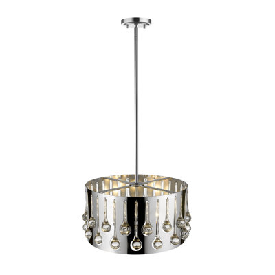 Luminaire suspendu tambour 4 lumières unique Gagnon