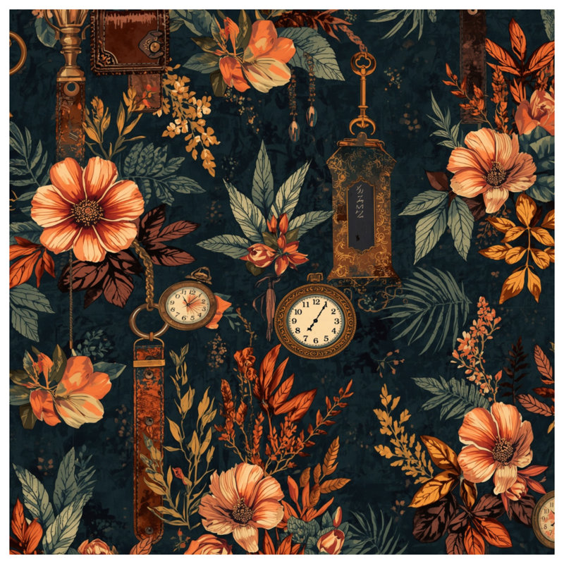 Tapis de bain floral, L 24 po x L 17 po