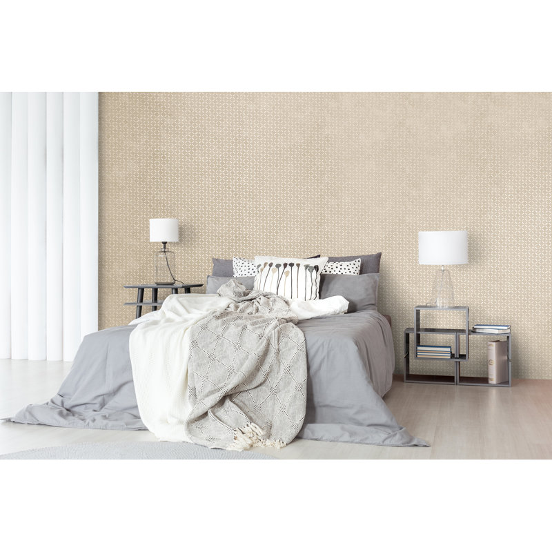 Urban Classics Collection Soho Metallic Industrial Grid Wallpaper Roll, Gold