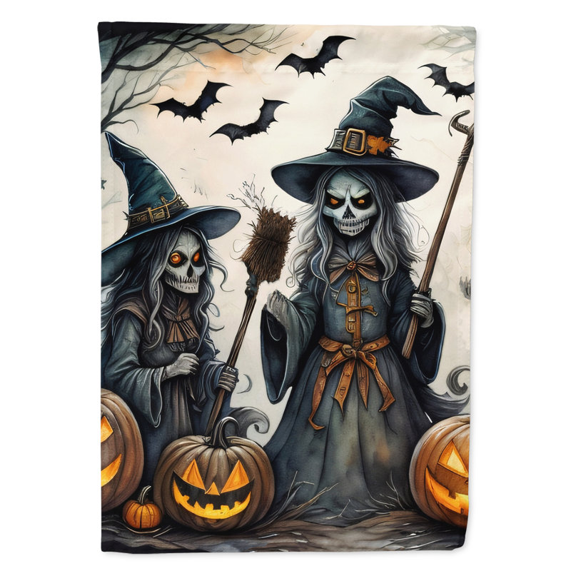 Drapeau de maison d'Halloween en polyester à double face H 40 po x l 28 po